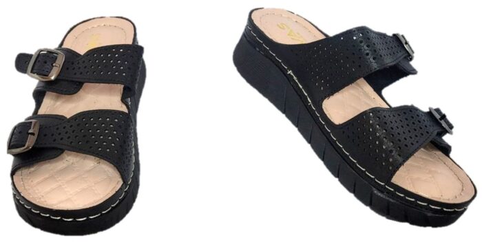 Sandalias mocasín verano color negro puro 2025 - Imagen 1
